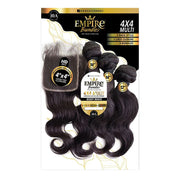 SENSATIONNEL 4x4 body wave hair bundles with HD 4x4 lace closure and 12 14 16 inch bundles