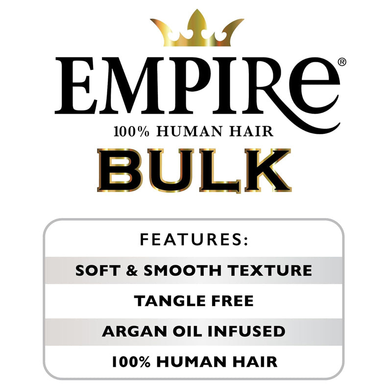 Sensationnel braid product label showing Empire logo and features for Empire Human Hair Water Wave Bulk 18 inch
