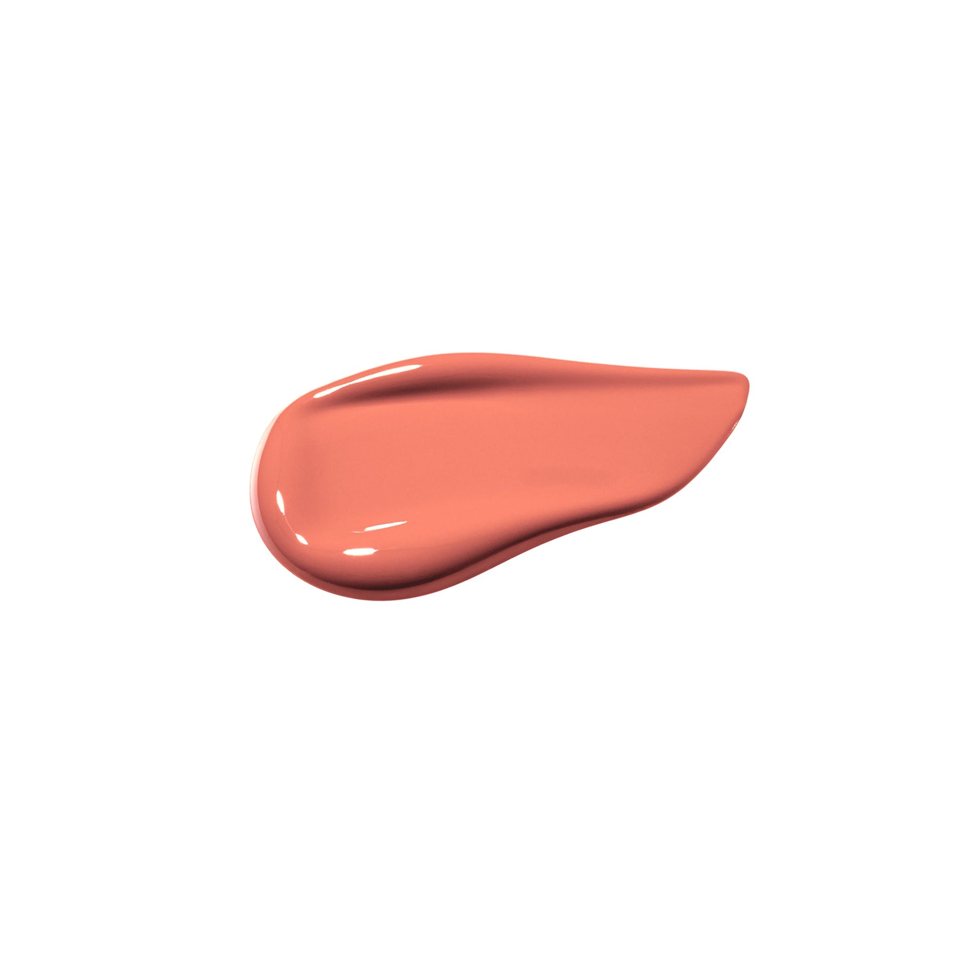 Nicka K liquid blush for dark skin in a smooth coral shade swatch on white background