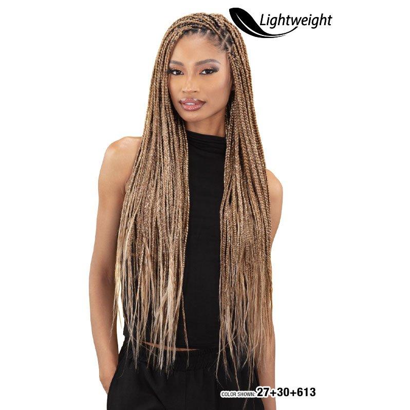 SHAKE N GO Freetress Aerolite Braid 52 inch lightweight long blonde box braids on model