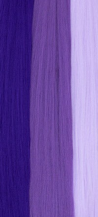 SHAKE N GO BRAID in three purple tones showing synthetic hair texture Freetress 3X Braid 301 hair extensions.