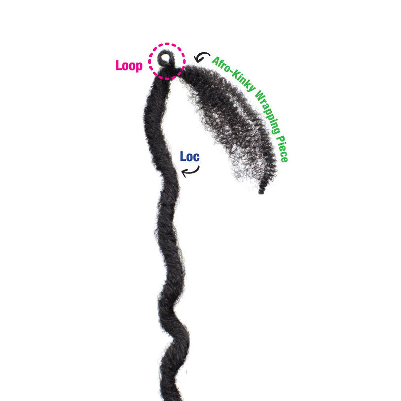 Freetress Hipsta Loc 18 inch braids single synthetic loc with loop and afro kinky wrap piece