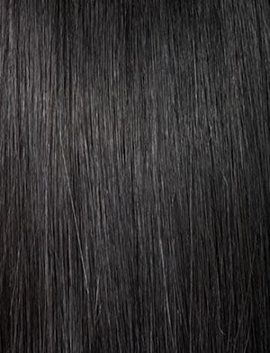 SENSATIONNEL instant up and down ponytail wig straight black synthetic hair texture close up