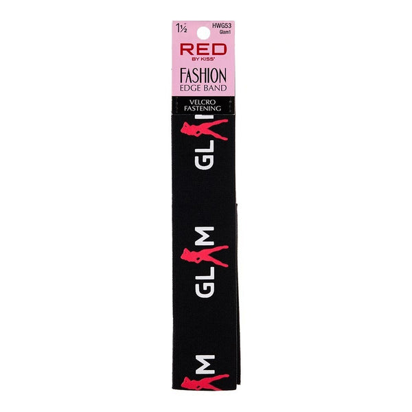 RED BEAUTY by KISS fashion edge band for wigs black velcro fastening glam printed design