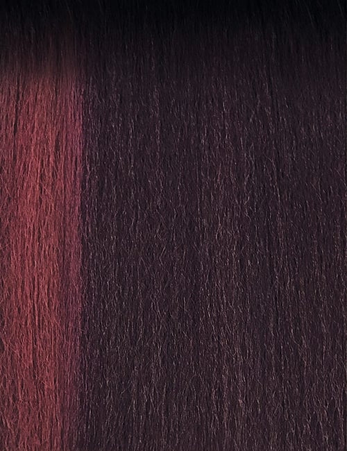 OUTRE 30 inch lace front wig long straight textured synthetic hair dark brown with burgundy red highlights