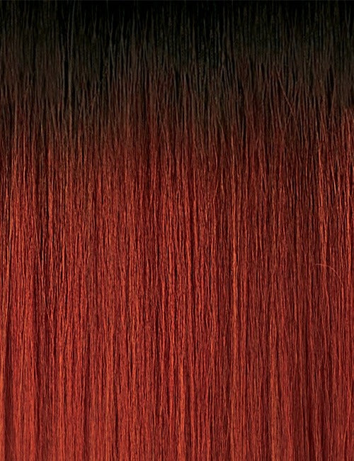 OUTRE 32 inch straight lace wig black to red ombre straight synthetic hair for long sleek styles