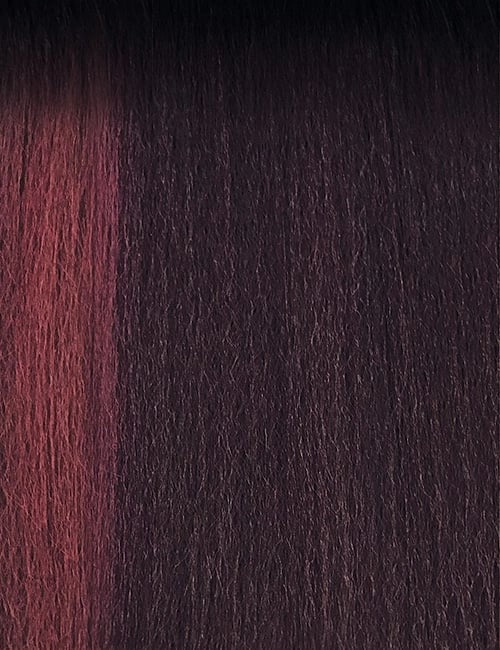 OUTRE 32 inch straight lace wig dark burgundy with subtle red highlight close up hair texture