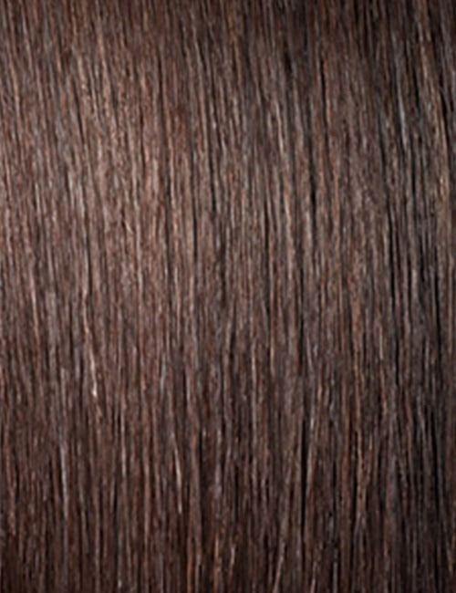 OUTRE 32 inch straight lace wig in natural brown showing smooth straight hair texture and subtle shine