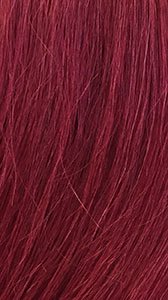 ITS A WIG burgundy wig close up showing smooth layered strands and texture HD lace braided wig for styling