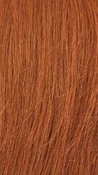 ITS A WIG auburn human hair wig with bangs close up showing natural texture and soft shine