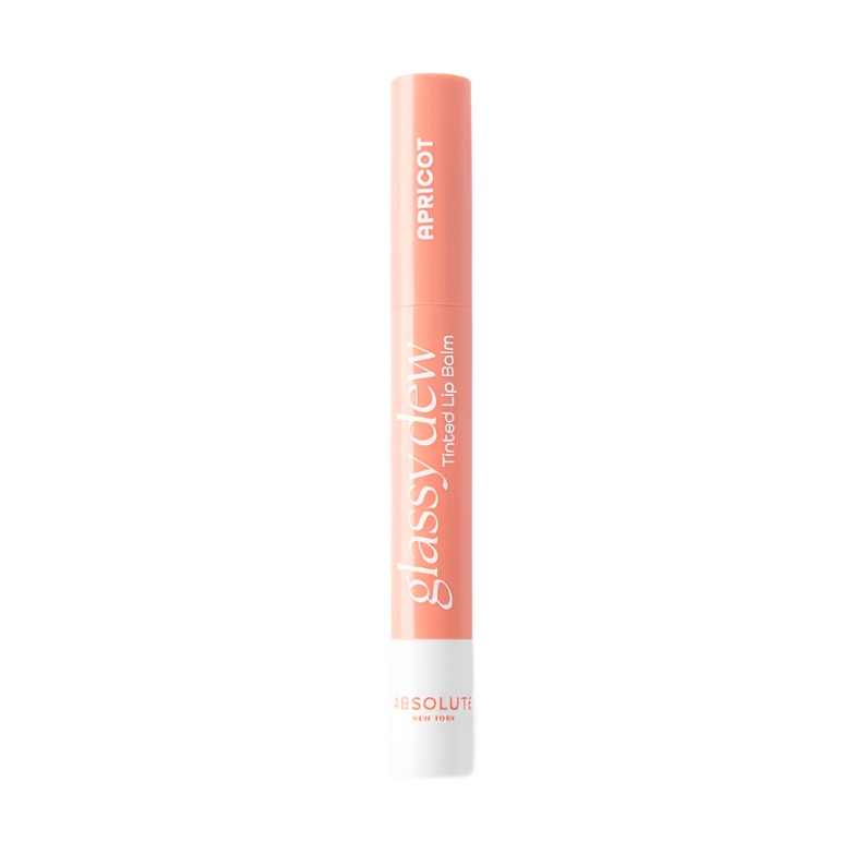 ABSOLUTE NEW YORK apricot tinted lip balm in sleek tube for smooth, glossy lip hydration