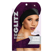 ANNIE jumbo braid bonnet in super jumbo purple sparkle for hair protection and styling