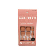IVY BEAUTY by KISS gold finger solid color toenails nude peach pack with glue included 24 toenails