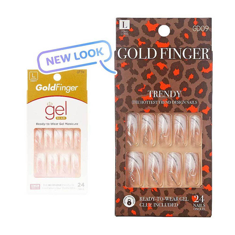 IVY BEAUTY by KISS Gold Finger trendy nude swirl 24 piece kids press on gel nails ready to wear
