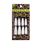IVY BEAUTY by KISS Gold Finger package of white solid color press on nails 24 piece long coffin shape