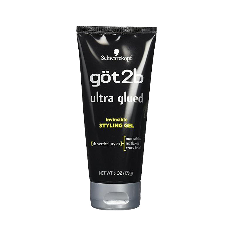 GOT2B ultra glued gel Schwarzkopf styling gel in black tube for strong hold hair care
