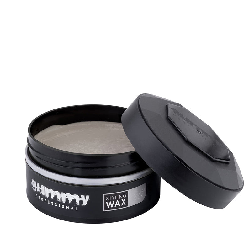 GUMMY gummy styling wax open black jar professional hair care matte finish flexible hold for textured styles