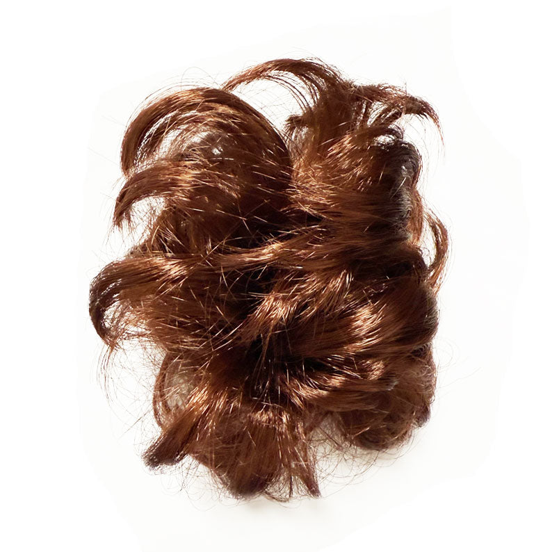 BEAUTY TOWN rich copper red hair scrunchie with voluminous synthetic hair for messy bun and ponytail styling
