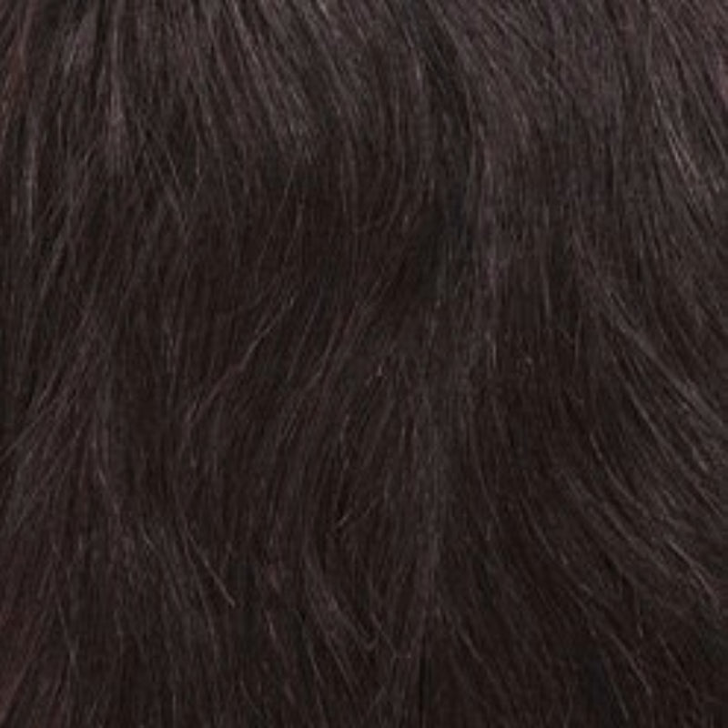 SENSATIONNEL virgin human hair straight wig close up dark brown natural shine soft silky texture