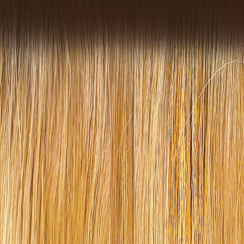 OUTRE melted hairline lace front wig honey blonde with dark roots straight synthetic fiber close up