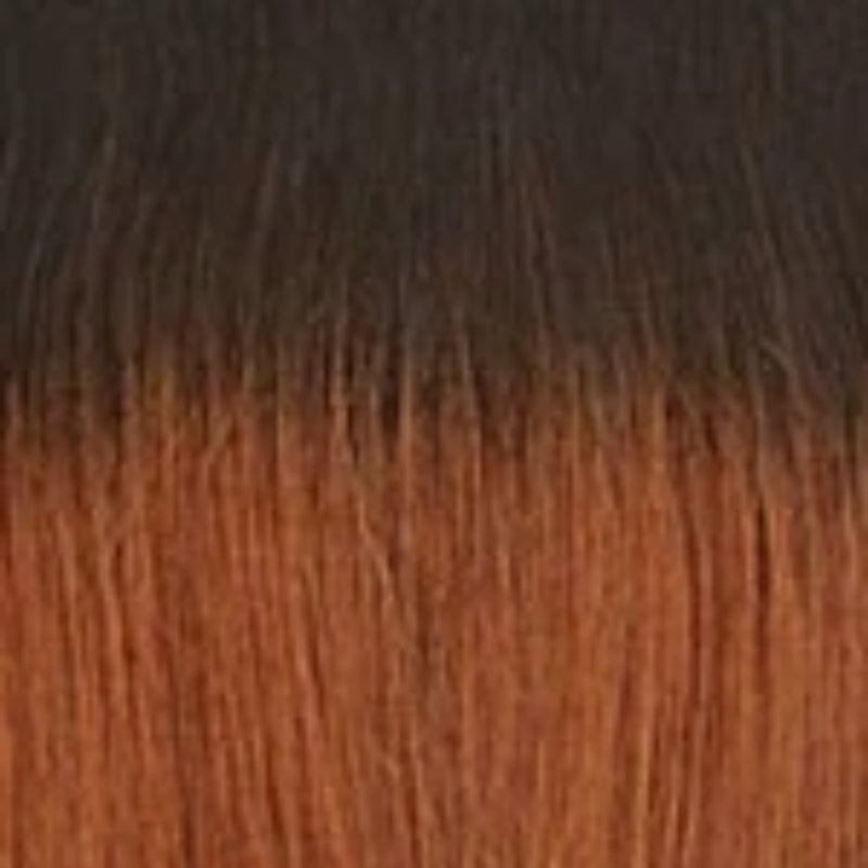SENSATIONNEL Butta Lace Unit 14 wig close up straight ombre hair dark brown to copper auburn smooth texture