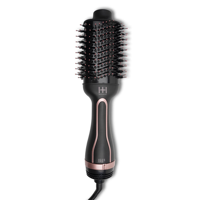 ANNIE one step hair styler and dryer black brush with rose gold accents for volumizing and smoothing
