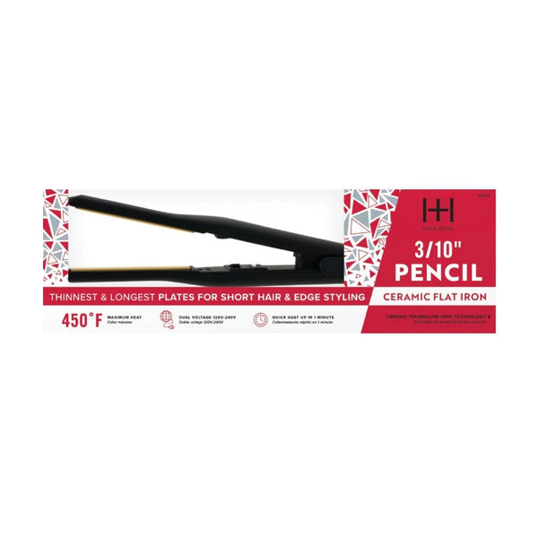 ANNIE 3 10 inch pencil ceramic flat iron for edges black slim plates on retail packaging