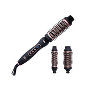 ANNIE 3 in 1 ceramic hot styling brush electric round brush with two interchangeable rose gold heads and digital display