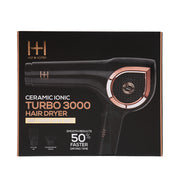 ANNIE ceramic ionic hair dryer Turbo 3000 black and rose gold boxed hair dryer with concentrator nozzle