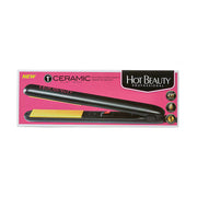 RED BEAUTY by KISS ceramic flat iron 1 inch black straightener with yellow plates on pink box