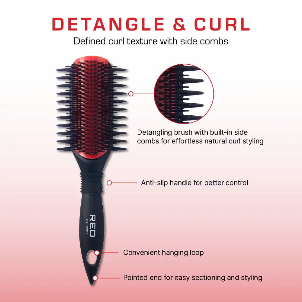 Brosse démêlante et définissante pour boucles #HH256 [Noir]
