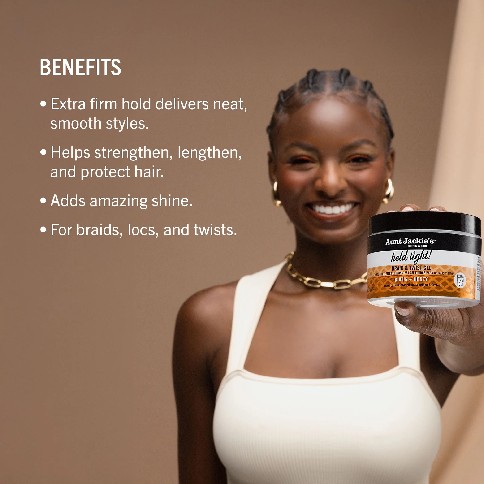 Tenez-vous bien ! Gel pour tresses et torsades à tenue extra-forte