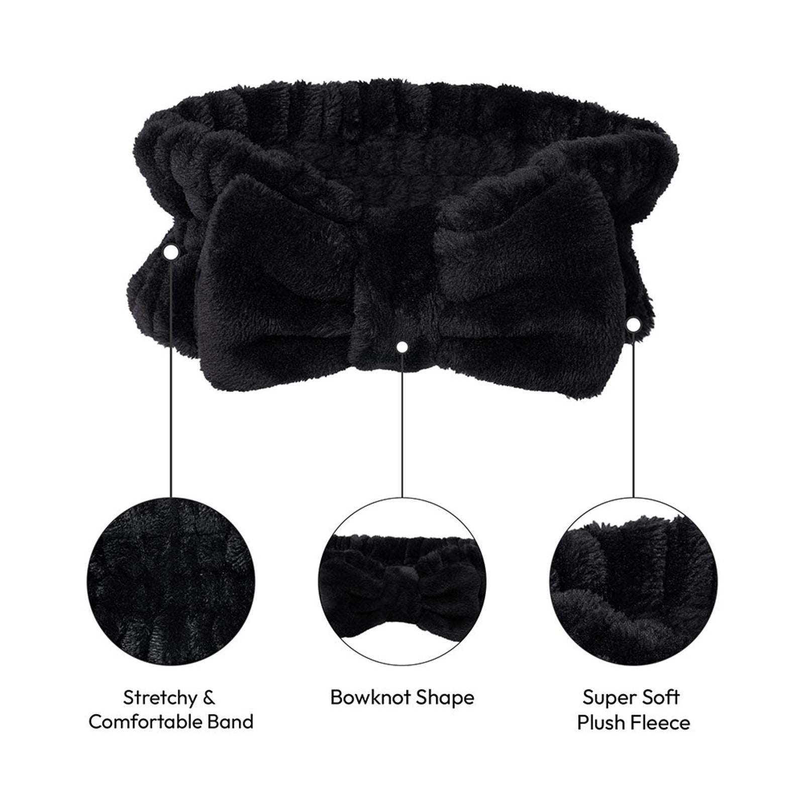 Plush Spa Head Band [Black] #HQ99