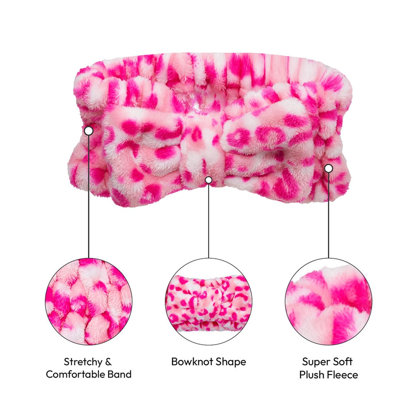 Bandeau de spa en peluche [Léopard rose] #HQ100