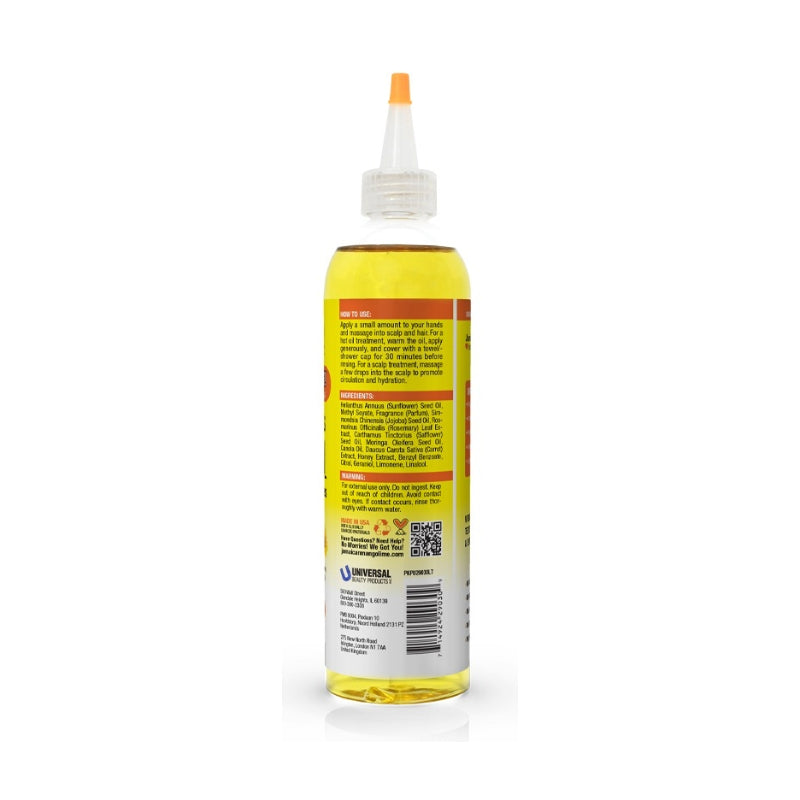 JAMAICAN MANGO and LIME bottle of island oil for hair in clear squeeze bottle with applicator tip