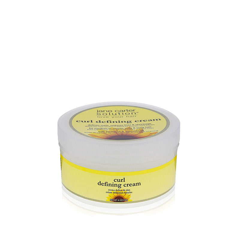 Jane Carter curl defining cream jar with yellow label by JANE CARTER SOLUTIONS for moisturizing defined curls