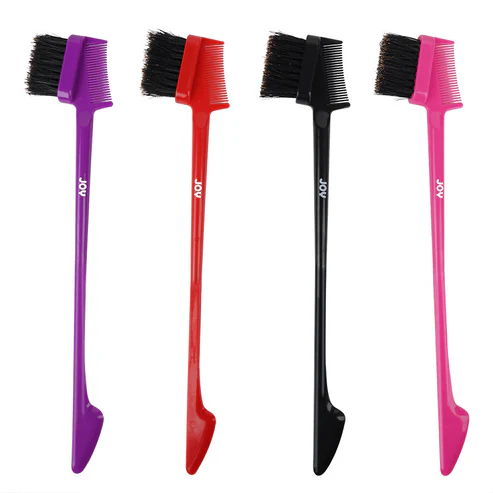 ANNIE 3-in-1 edge brush for hair styling in purple red black and pink colors set of four