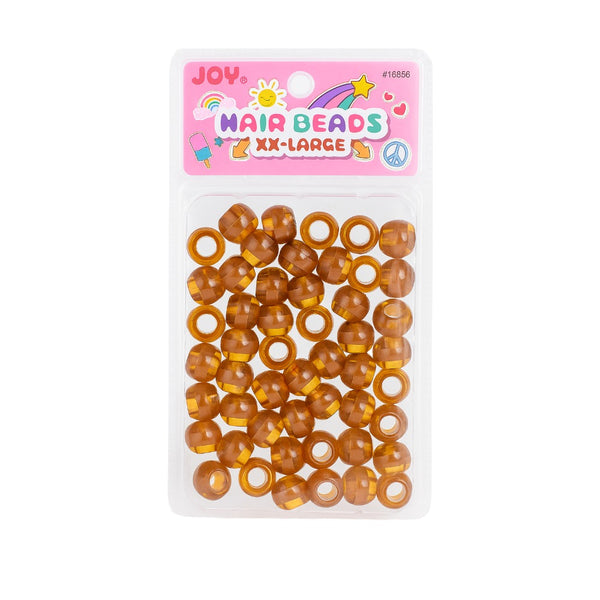 ANNIE clear brown hair beads XX large translucent round plastic beads in retail blister pack