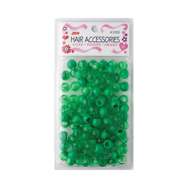 ANNIE green hair beads for braids pack of translucent round plastic beads for braided hairstyles