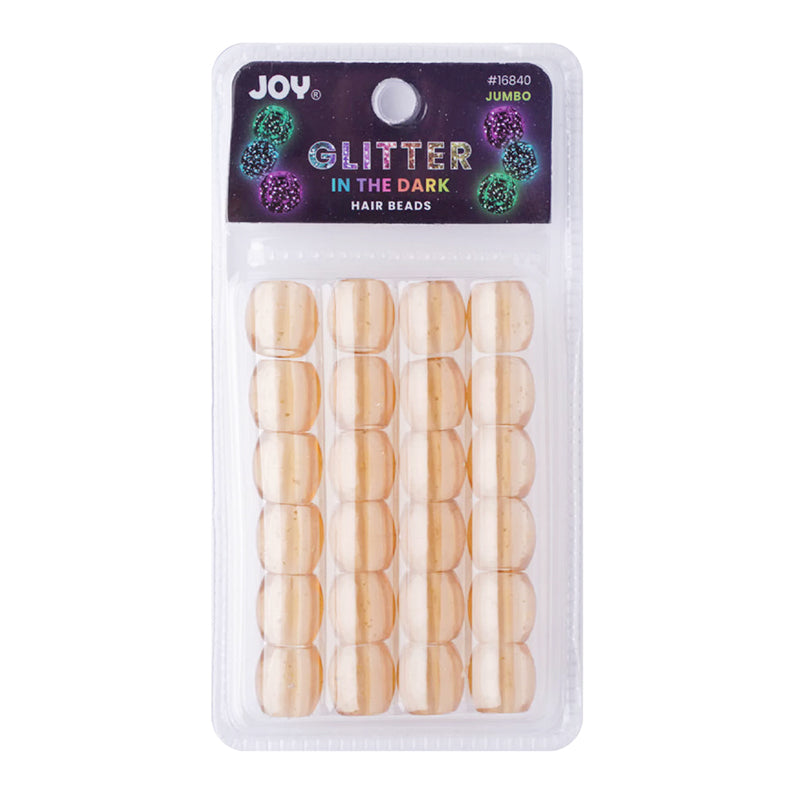 ANNIE jumbo glitter hair beads light brown in clear blister pack 24 round glow in the dark hair accessories