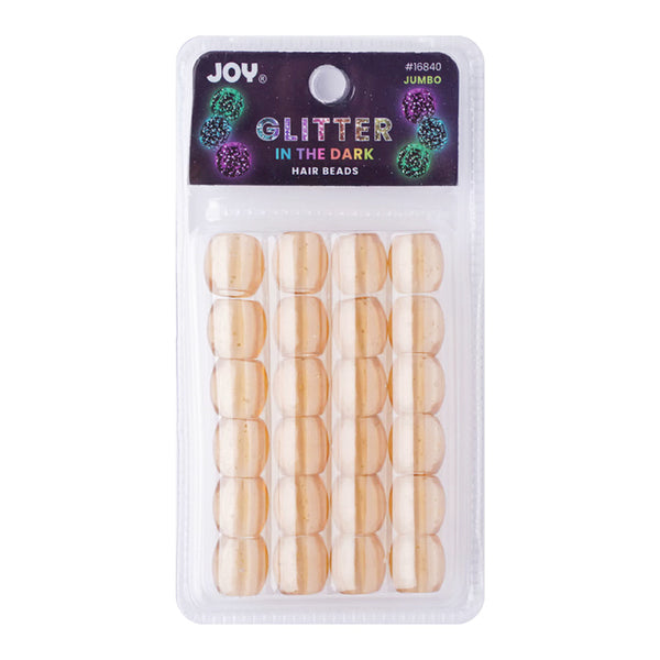 ANNIE jumbo glitter hair beads light brown in clear blister pack 24 round glow in the dark hair accessories
