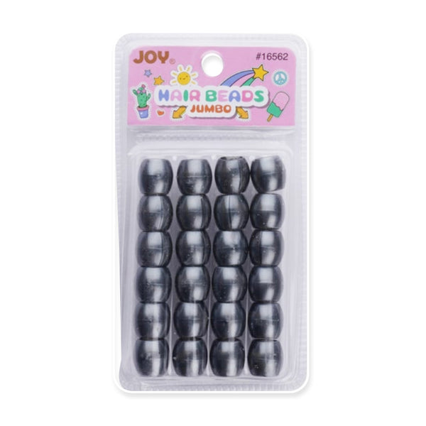 ANNIE black jumbo oval hair beads pack of 20 in clear blister card packaging for braids and hairstyles