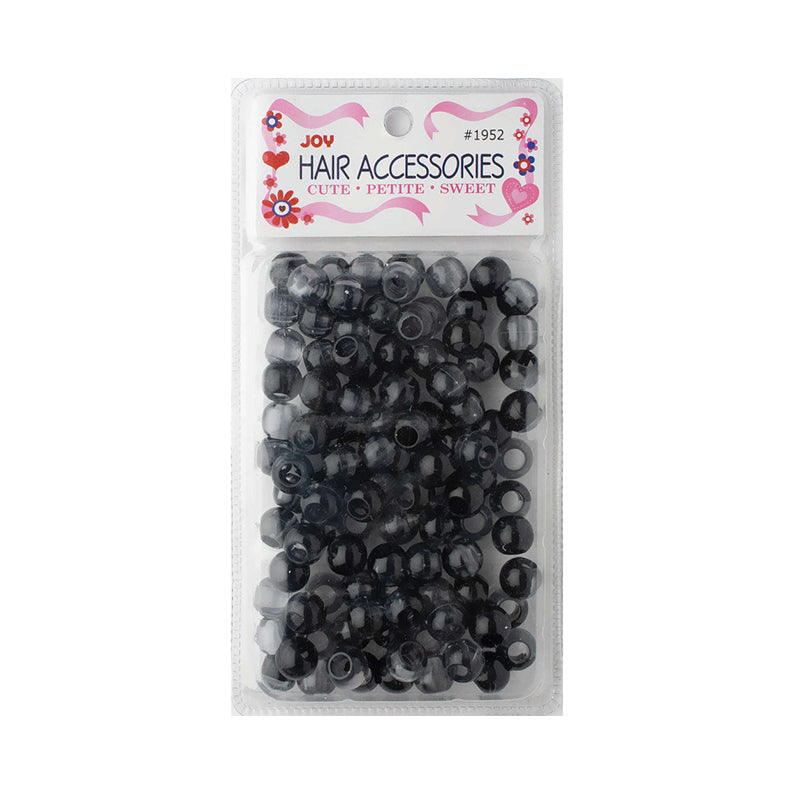 ANNIE pack of large black hair beads in clear blister card packaging for braids and hair styling