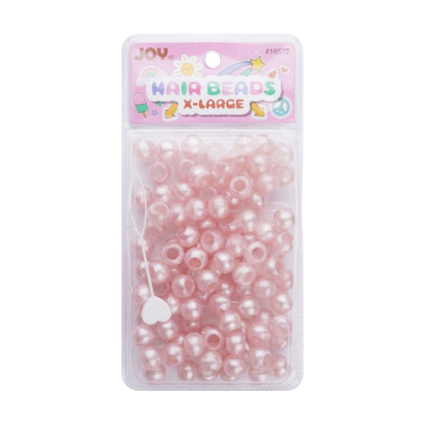 ANNIE pearl pink hair beads extra large pack of shiny plastic beads with threading tool for braids