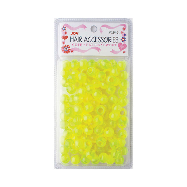 ANNIE vivid yellow round hair beads pack translucent neon plastic beads for braiding and styling