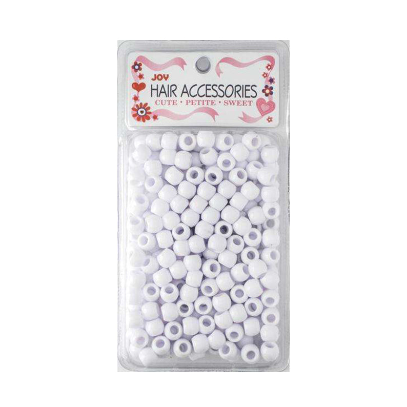 ANNIE white hair beads for braids packaged in clear blister pack white round plastic beads for braiding