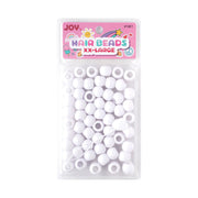 ANNIE pack of large white hair beads for braids in clear blister pack for styling and braiding