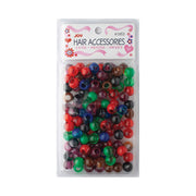 ANNIE pack of x-large round hair beads multicolored plastic hair beads in clear retail blister packaging