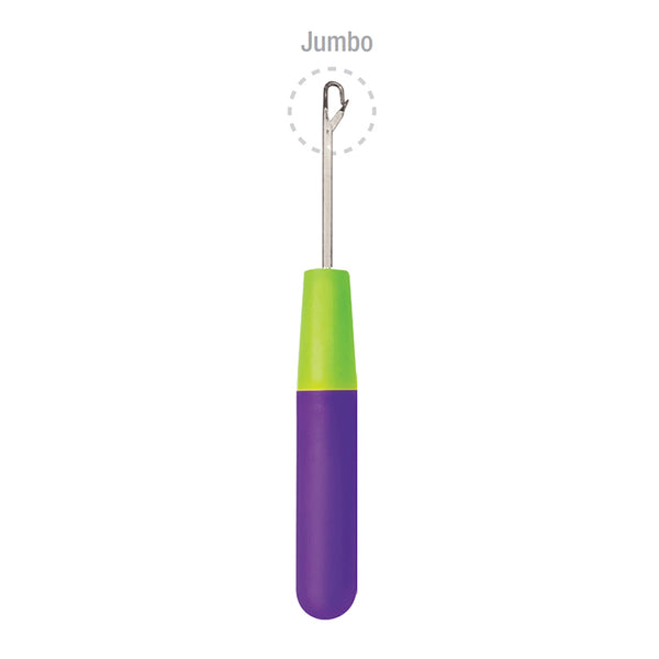 RED BEAUTY by KISS jumbo crochet hook for braiding with green and purple handle