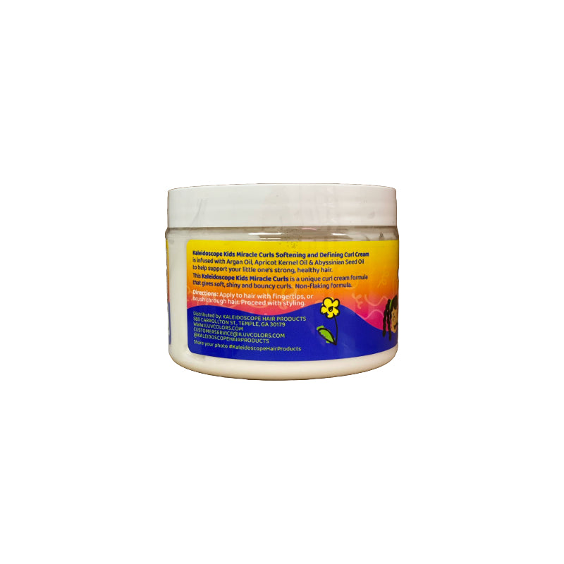 KALEIDOSCOPE white jar of curl defining cream for natural hair with colorful product label and white lid